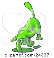 Lime Green Tick Hound Dog Digging A Hole