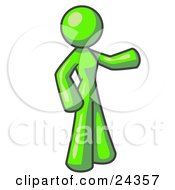 Lime Green Woman With One Arm Out