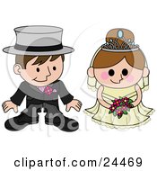 Poster, Art Print Of Blushing Bride Standing Beside Her Groom During The Wedding Ceremony