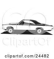 1966 Pontiac Gto Muscle Car In Profile Black And White