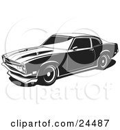 Poster, Art Print Of 1972 Maverick Muscle Car Made By Ford As Seen Nearly In Profile