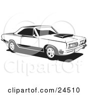 Parked 1968 Barracuda A Muscle Car By Plymouth In Black And White