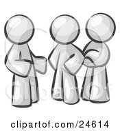 Clipart Illustration Of A Group Of Three White Men Talking At The Office by Leo Blanchette
