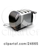Poster, Art Print Of Black And Silver Three Slot Toaster On A Kitchen Counter