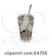 Clipart Illustration Of A Stirring Stick In A Coffee Cup Without A Lid by KJ Pargeter