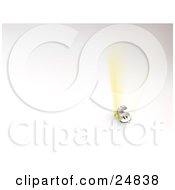 Poster, Art Print Of Golden Light Beams Bursting Behind A Silver Dollar Sign Over White