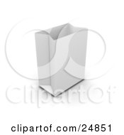 Clipart Illustration Of An Open And Empty White Paper Bag Ready To Be Filled With Products