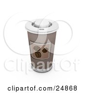 Coffee Cup With A Hot Lid And Coffee Bean Image