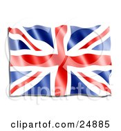 Poster, Art Print Of Rippling Red White And Blue Union Jack Flag Or The Union Flag