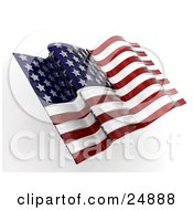 Poster, Art Print Of American Flag Flapping In The Breeze