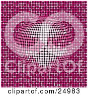 Sparkling Pink Mirror Disco Ball Spinning Over A Pink Background