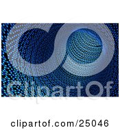 Clipart Illustration Of A Binary Coding In Blue And Green Tones Creating A Tunnel Background
