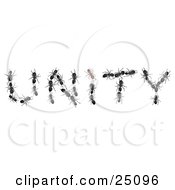 Clipart Illustration Of A Group Of Worker Ants Forming The Word UNITY