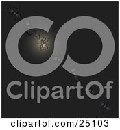 Clipart Illustration Of A Diagonal Line Of Worker Ants Crossing A Black Surface At Night One Glowing Like A Lantern