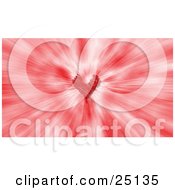 Clipart Illustration Of A Red Heart In The Center Of A Bursting Red Background