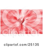 Poster, Art Print Of Red Heart In The Center Of A Bursting Red Background