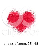 Textured Pink Heart Over A White Background