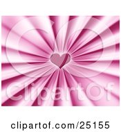 Clipart Illustration Of A Pretty Pink Love Heart In The Center Of A Bursting Background