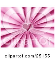 Poster, Art Print Of Pretty Pink Love Heart In The Center Of A Bursting Background