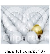 Poster, Art Print Of Crowd Of White Eggs With One Golden One Standing Out