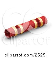 Poster, Art Print Of Christmas Gift Cracker Wrapped In Red And Gold