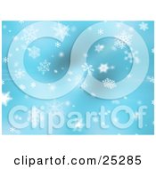 Clipart Illustration Of A Blue Winter Background Of White Snowflakes