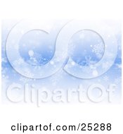 Clipart Illustration Of Pretty Winter Snowflakes And Snow Over A Blue Background