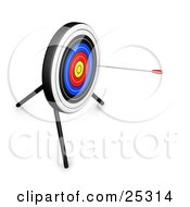Arrow In The Outer Rings Of A Target Board