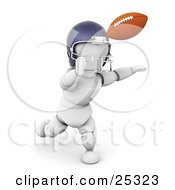 Poster, Art Print Of White Character In A Helmet Running To Catch A Football During A Game