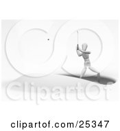 Clipart Illustration Of A Stuck White Figure Character In A Golf Sand Bunker And Trying To Hit His Shot