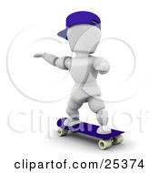 White Character Wearing A Blue Hat Holding His Arms Out And Skateboarding
