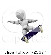 Poster, Art Print Of White Character Balancing Himself With His Arms While Doing Tricks On His Skateboard