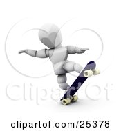 Poster, Art Print Of White Character Doing Tricks On His Skateboard