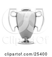Clipart Illustration Of A Large Silver First Place Trophy Cup With Unique Handles