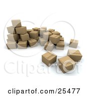 Poster, Art Print Of Bunch Of Sealed Cardboard Boxes Ready For Shipments