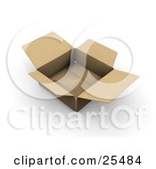 Poster, Art Print Of Open And Empty Shallow Cardboard Shipping Box
