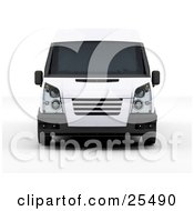 Poster, Art Print Of Front View Of A White Delivery Van