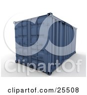 Closed Blue Freight Container