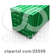 Closed Green Freight Container