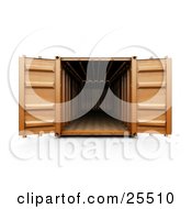 Open Orange Cargo Container