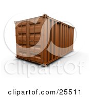 Closed Orange Freight Container