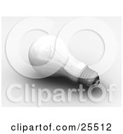 Clipart Illustration Of A White Electric Light Bulb Resting On A Counter