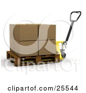Large Cardboard Box Being Moved On A Pallet Truck