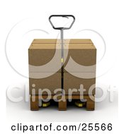 Poster, Art Print Of Pallet Truck Moving A Big Cardboard Box