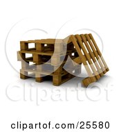 One Wooden Pallet Leaning Against A Stack