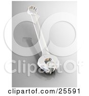 Clipart Illustration Of A Silver Spanner Tool Tightening A Bolt And Nut