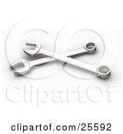 Clipart Illustration Of Two Chrome Spanner Tools
