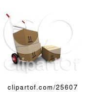 Poster, Art Print Of Box Resting By A Dolly Moving Two Cardboard Boxes
