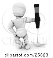 Poster, Art Print Of White Character Posing With A Black Handled Hammer