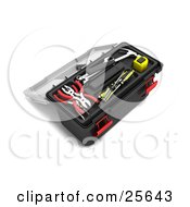 Clipart Illustration Of Cutters Pliers Screwdrivers Spanners And A Hammer In A Toolbox by KJ Pargeter